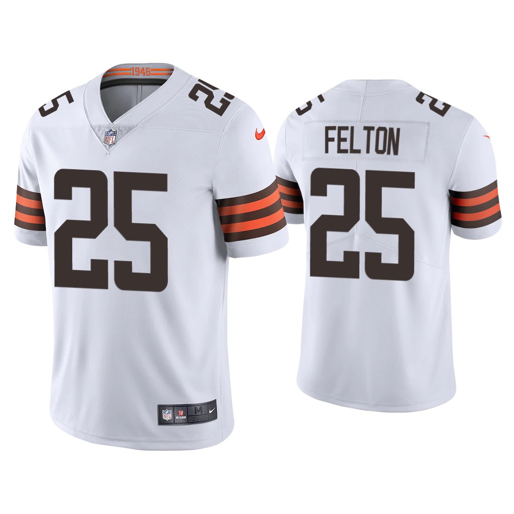 Men's Cleveland Browns #25 Demetric Felton 2021 White Vapor Untouchable Limited Stitched NFL Jersey